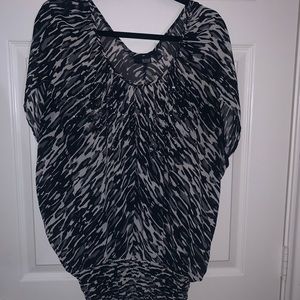 Sheer butterfly blouse large